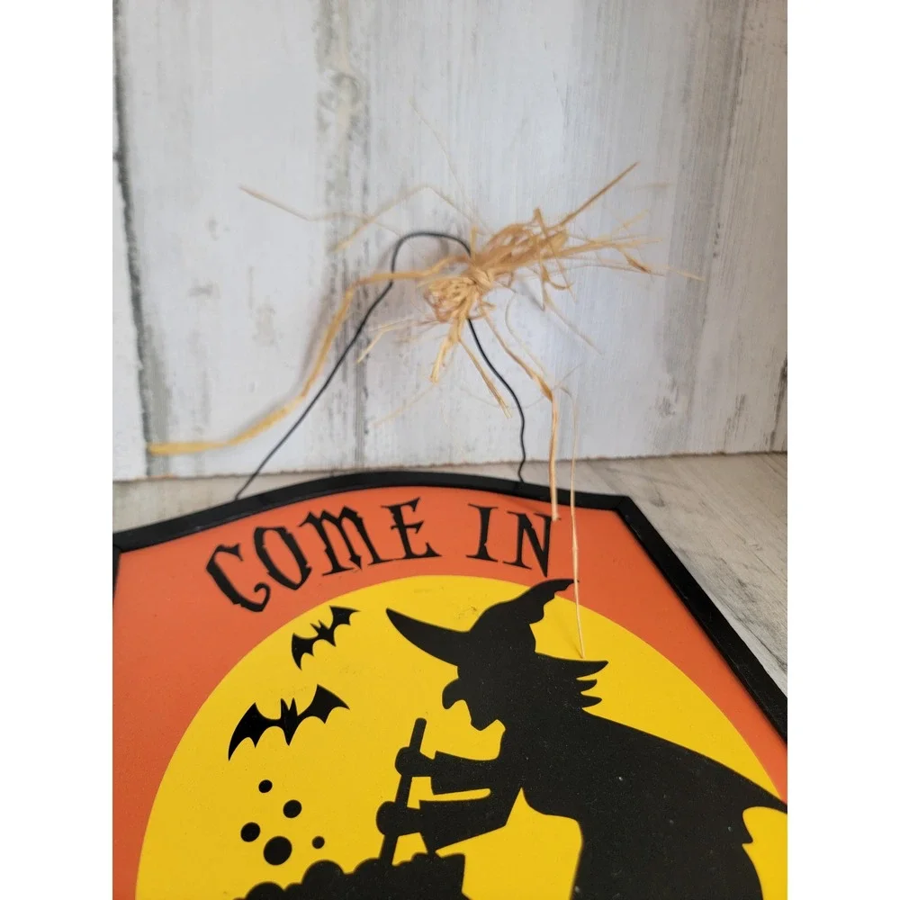 Halloween come in for a spell witch sign unique wall home decor cauldron